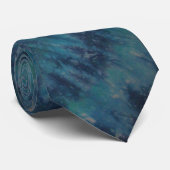 Blue Extravagant Gefärbte Krawatte Necktie (Gerollt)