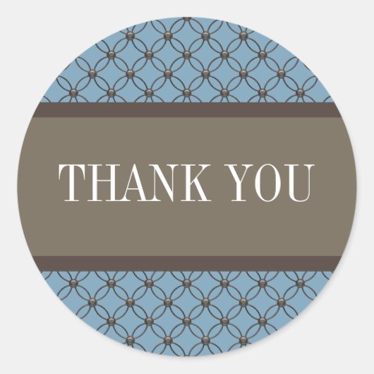 Blue Extravagant Lattice Danke Stickers (Vorderseite)