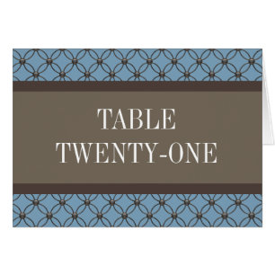Blue Extravagant Lattice Tischnummer Card