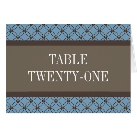 Blue Extravagant Lattice Tischnummer Card (Vorderseite (Horizontal))