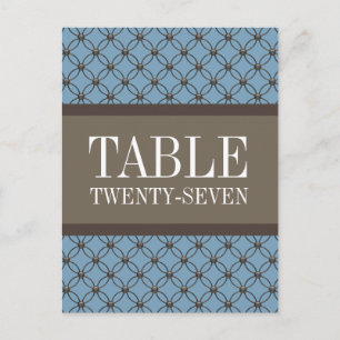 Blue Extravagant Lattice Tischnummer Postcard