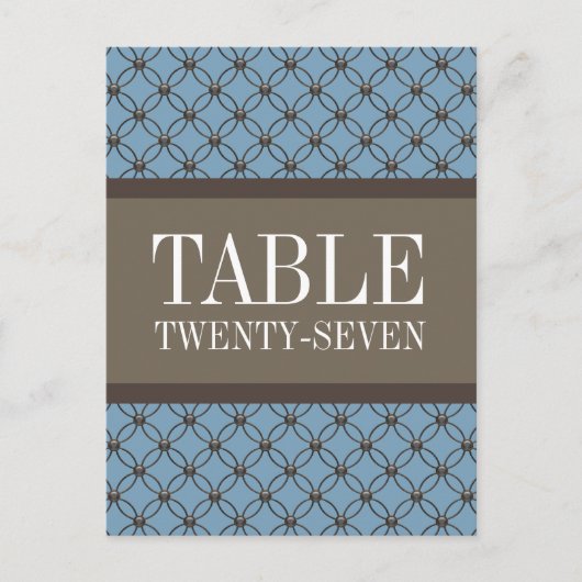 Blue Extravagant Lattice Tischnummer Postcard (Vorderseite)