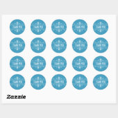 Blue Extravagant Ornamental Danke Stickers (Blatt)