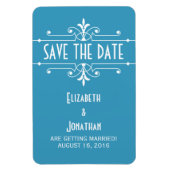 Blue Extravagant Ornamental Save the Date Magnet (Vertikal)