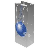 Blue Extravagante Weihnachtsgeschenktasche Geschenktüte Für Weinflaschen (Rückseite Schrägansicht)