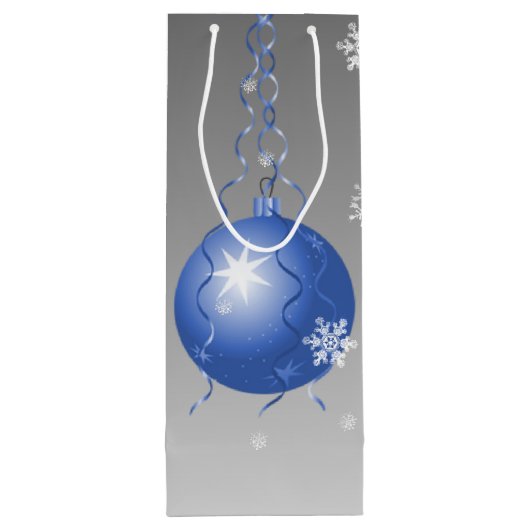 Blue Extravagante Weihnachtsgeschenktasche Geschenktüte Für Weinflaschen (Rückseite)