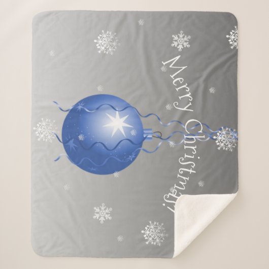 Blue Extravagante Weihnachtsschmuck Sherpa Blanket Sherpadecke (Vorderseite)