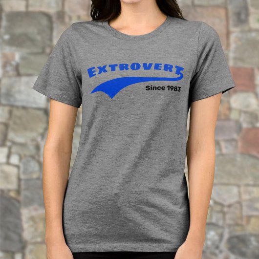 Blue Extrovert Typografie Swoosh Benutzerdefiniert Tri-Blend Shirt