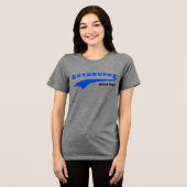 Blue Extrovert Typografie Swoosh Benutzerdefiniert Tri-Blend Shirt (Vorderseite voll)