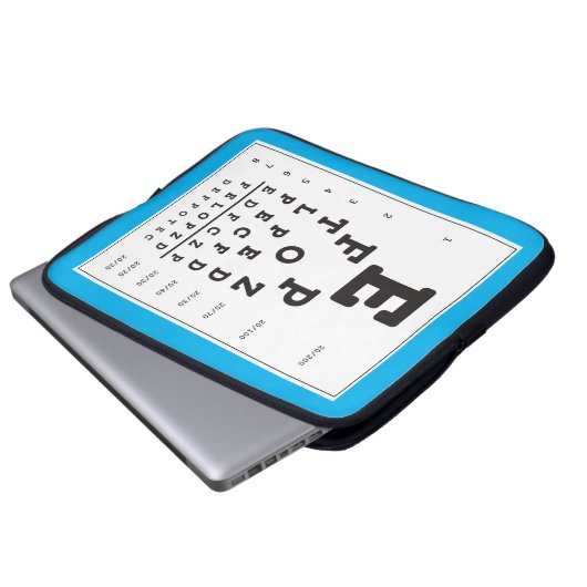 Blue Eye Chart Notebook Sleeve (Vorne Knopf)