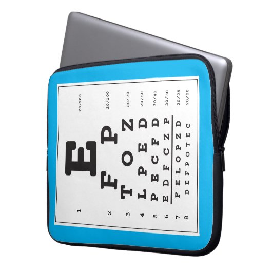 Blue Eye Chart Notebook Sleeve (Vorderseite Links)