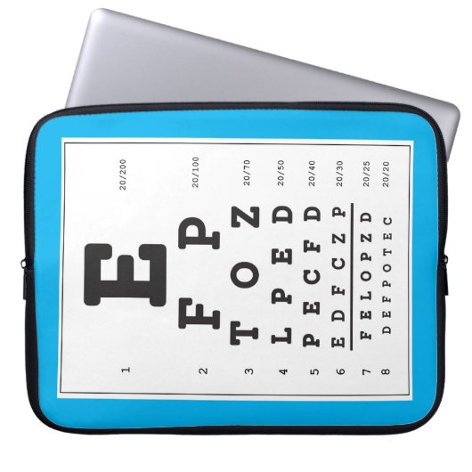 Blue Eye Chart Notebook Sleeve (Vorderseite)