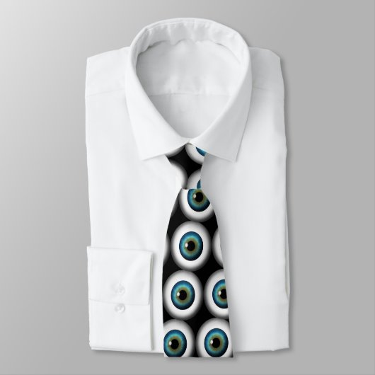 Blue Eye Eyeballs Cool Custom NeckTies Black Krawa Krawatte (Gebunden)