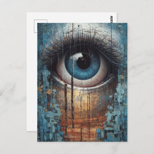 Blue Eye Grunge Postkarte (Vorne/Hinten)