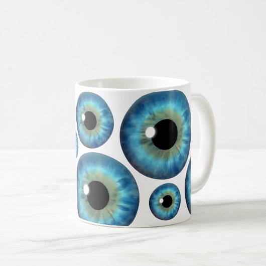 Blue Eye Iris Cool Eyeball Custom Tasse (VorderseiteRechts)