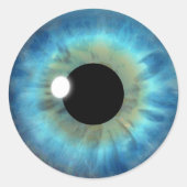 Blue Eye Iris Coole Eyeball Custom Round Stickers (Vorderseite)