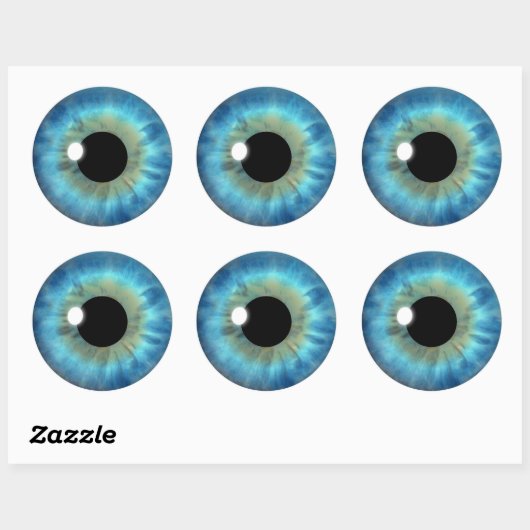 Blue Eye Iris Coole Eyeball Custom Round Stickers (Blatt)