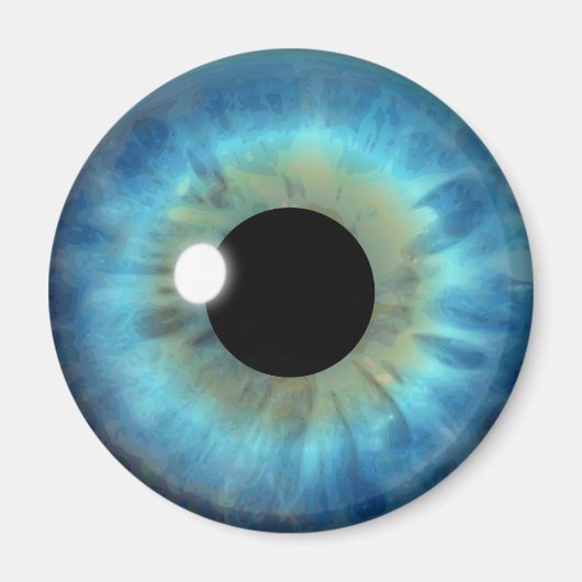 Blue Eye Iris Eyeball Cooles Custom Round Magnet (Vorne)