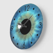 Blue Eye Iris Eyeball Custom Large Round Clock Große Wanduhr (Winkel)