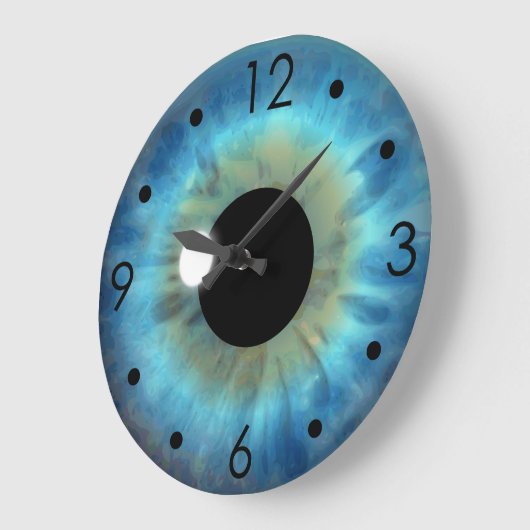 Blue Eye Iris Eyeball Custom Large Round Clock Große Wanduhr (Winkel)