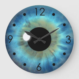 Blue Eye Iris Eyeball Custom Large Round Clock Große Wanduhr