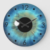 Blue Eye Iris Eyeball Custom Large Round Clock Große Wanduhr (Vorderseite)