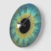 Blue Eye Iris Eyeball Large Round Roman Clock Große Wanduhr (Winkel)