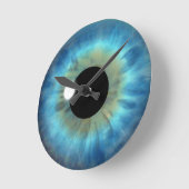 Blue Eye Iris Eyeball Medium Custom Round Clock Runde Wanduhr (Winkel)