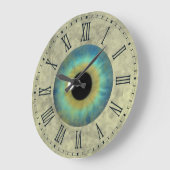 Blue Eye Iris Eyeball Roman Large Round Clock Große Wanduhr (Winkel)