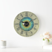 Blue Eye Iris Eyeball Roman Large Round Clock Große Wanduhr (Zuhause)
