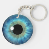 Blue Eye Iris Runder beidseitiger Acrylsäure-Schlü Schlüsselanhänger (Rückseite)