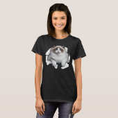 Blue eye Kitten Torn Cloth Himalayan Birman Ragdol T-Shirt (Vorne ganz)