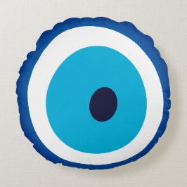 Blue Eye Lucky Charm Rundes Kissen