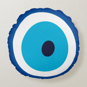Blue Eye Lucky Charm Rundes Kissen
