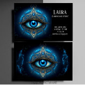 Blue Eye Mandala Clairvoyant Psychisch Visitenkarte