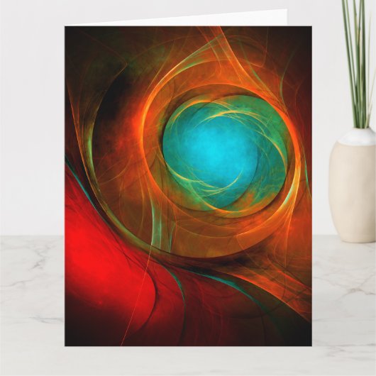 Blue Eye Moderne Abstrakte Kunst Cooles Muster #16 Dankeskarte (Vorderseite)