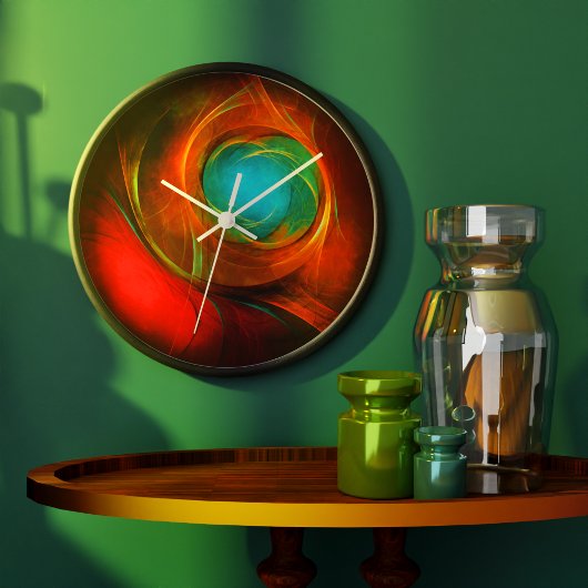 Blue Eye Moderne Abstrakte Kunst Cooles Muster #16 Große Wanduhr