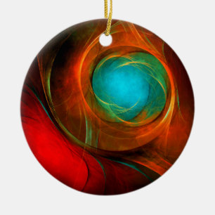 Blue Eye Moderne Abstrakte Kunst Cooles Muster #16 Keramik Ornament