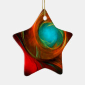 Blue Eye Moderne Abstrakte Kunst Cooles Muster #16 Keramik Ornament (Rechts)