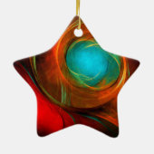 Blue Eye Moderne Abstrakte Kunst Cooles Muster #16 Keramik Ornament (Hinten)