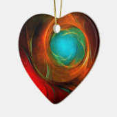 Blue Eye Moderne Abstrakte Kunst Cooles Muster #16 Keramik Ornament (Links)