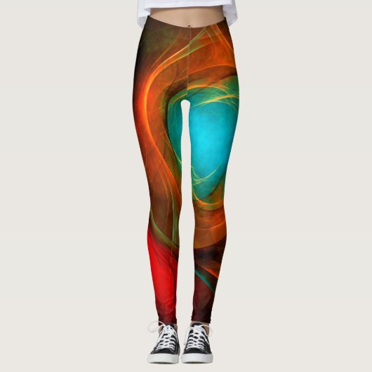 Blue Eye Moderne Abstrakte Kunst Cooles Muster #16 Leggings (Vorderseite)