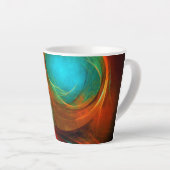 Blue Eye Moderne Abstrakte Kunst Cooles Muster #16 Milchtasse (Rechte Ecke)