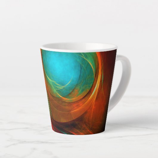 Blue Eye Moderne Abstrakte Kunst Cooles Muster #16 Milchtasse (Rechte Ecke)