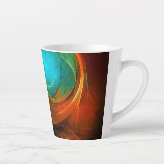 Blue Eye Moderne Abstrakte Kunst Cooles Muster #16 Milchtasse (Rechts)