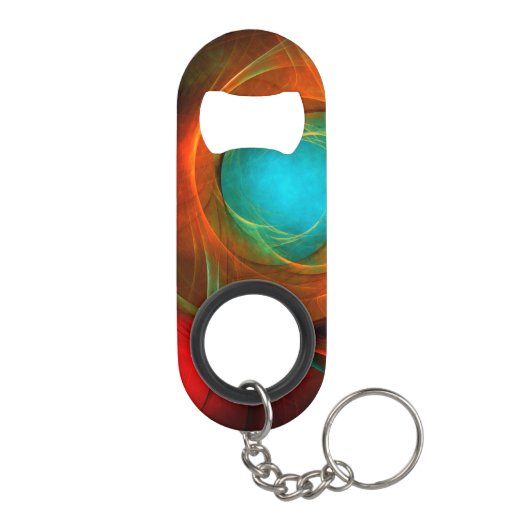 Blue Eye Moderne Abstrakte Kunst Cooles Muster #16 Mini Flaschenöffner (Rückseite)