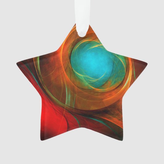 Blue Eye Moderne Abstrakte Kunst Cooles Muster #16 Ornament (Vorderseite)