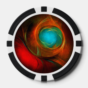Blue Eye Moderne Abstrakte Kunst Cooles Muster #16 Pokerchips