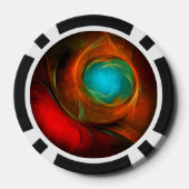 Blue Eye Moderne Abstrakte Kunst Cooles Muster #16 Pokerchips (Rückseite)