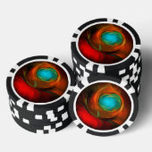 Blue Eye Moderne Abstrakte Kunst Cooles Muster #16 Pokerchips (Stapel)